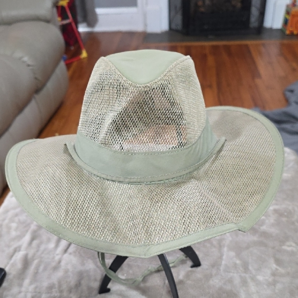 Dorfman Pacific Headwear Mens Fossil Hat Sage Green Mesh Outdoors Strap GUC READ